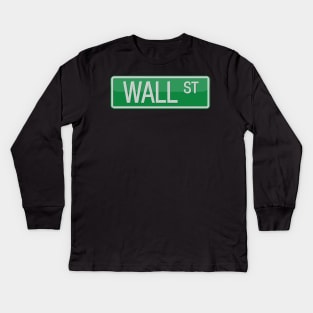 Wall Street Sign T-shirt Kids Long Sleeve T-Shirt